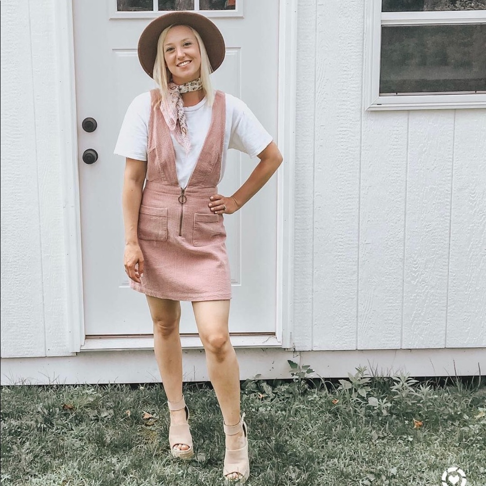 Pink corduroy dress